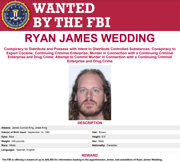 Ryan Wedding, pengedar narkoba yang jadi buronan FBI