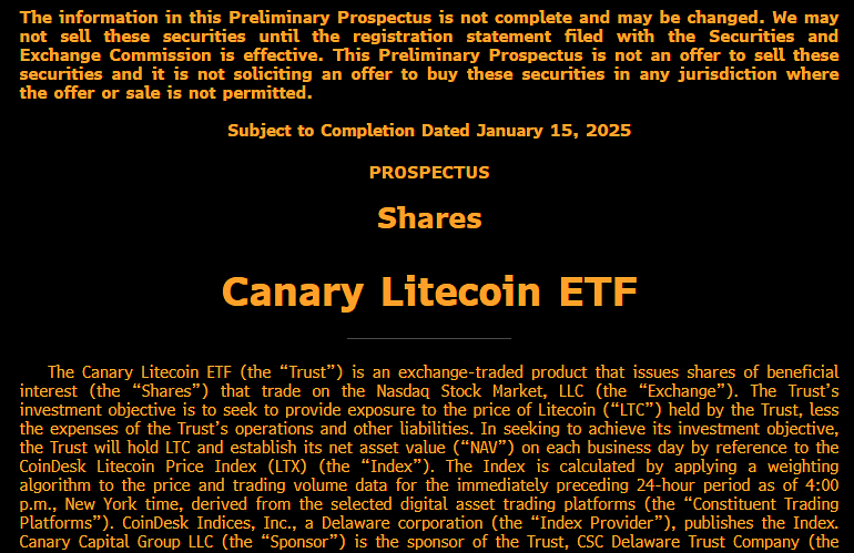 Dokumen Pengajuan Litecoin ETF - James Seyffart