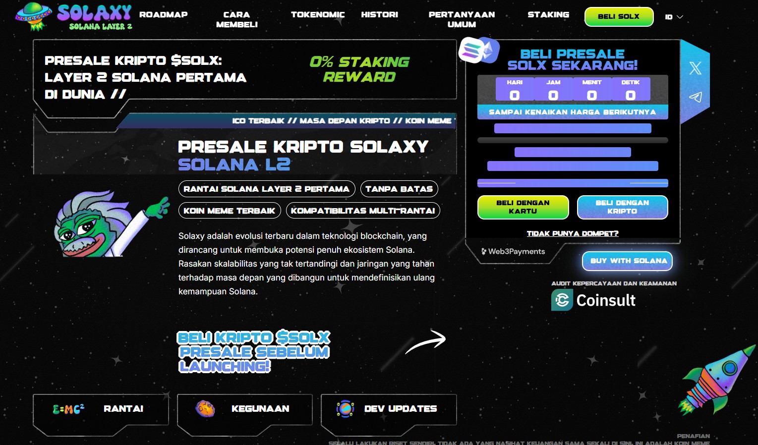 tampilan presale kripto 2025 Solaxy