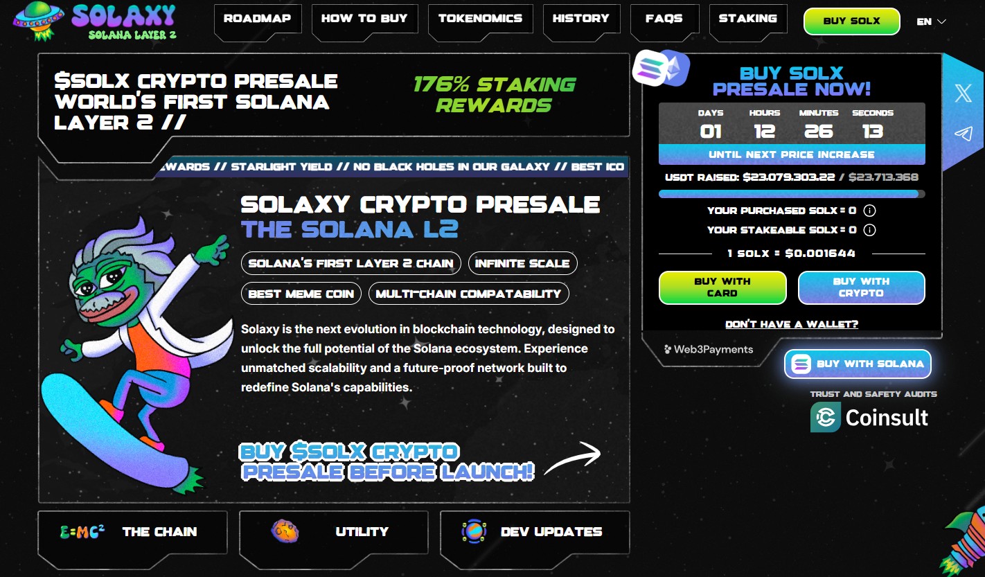 Presale token SOLX dari proyek teknologi Layer-2 Solaxy