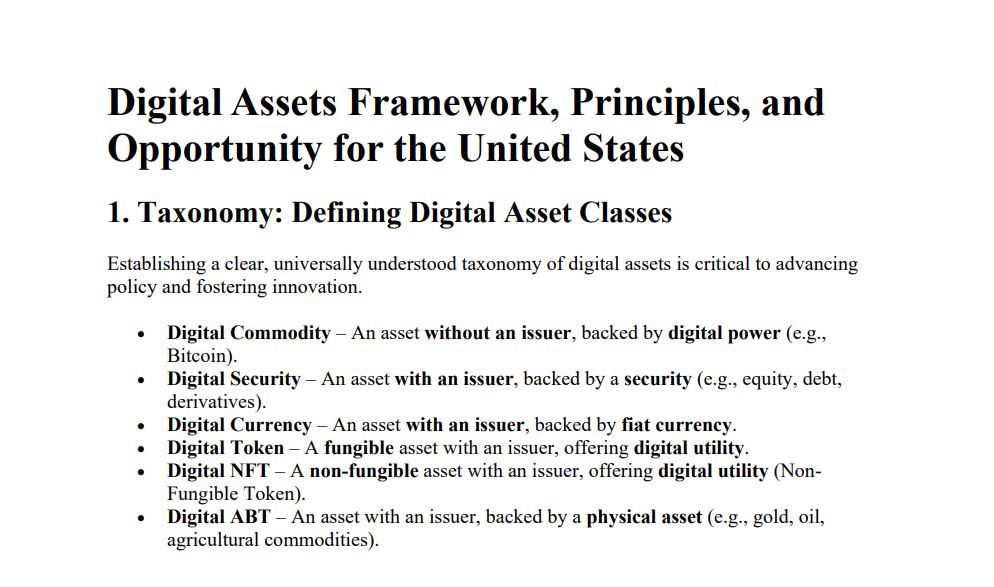 Proposal Digital Asset Framework - Michael Saylor