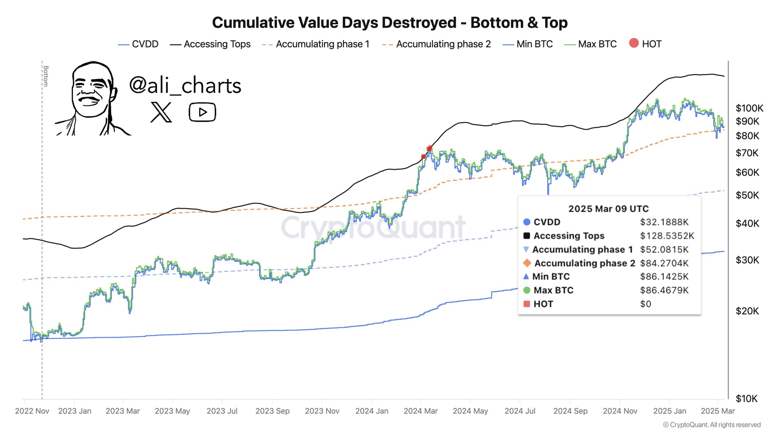 Indikator Cumulative Value Days Destroyed jadi dasar analisis harga bitcoin Ali Martinez