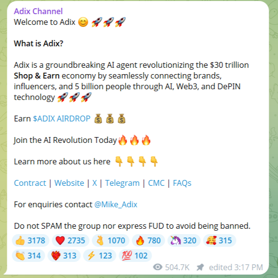 Airdrop Crypto di Telegram
