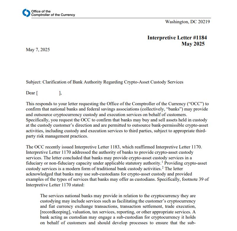 Interpretive Letter 1184 - OCC
