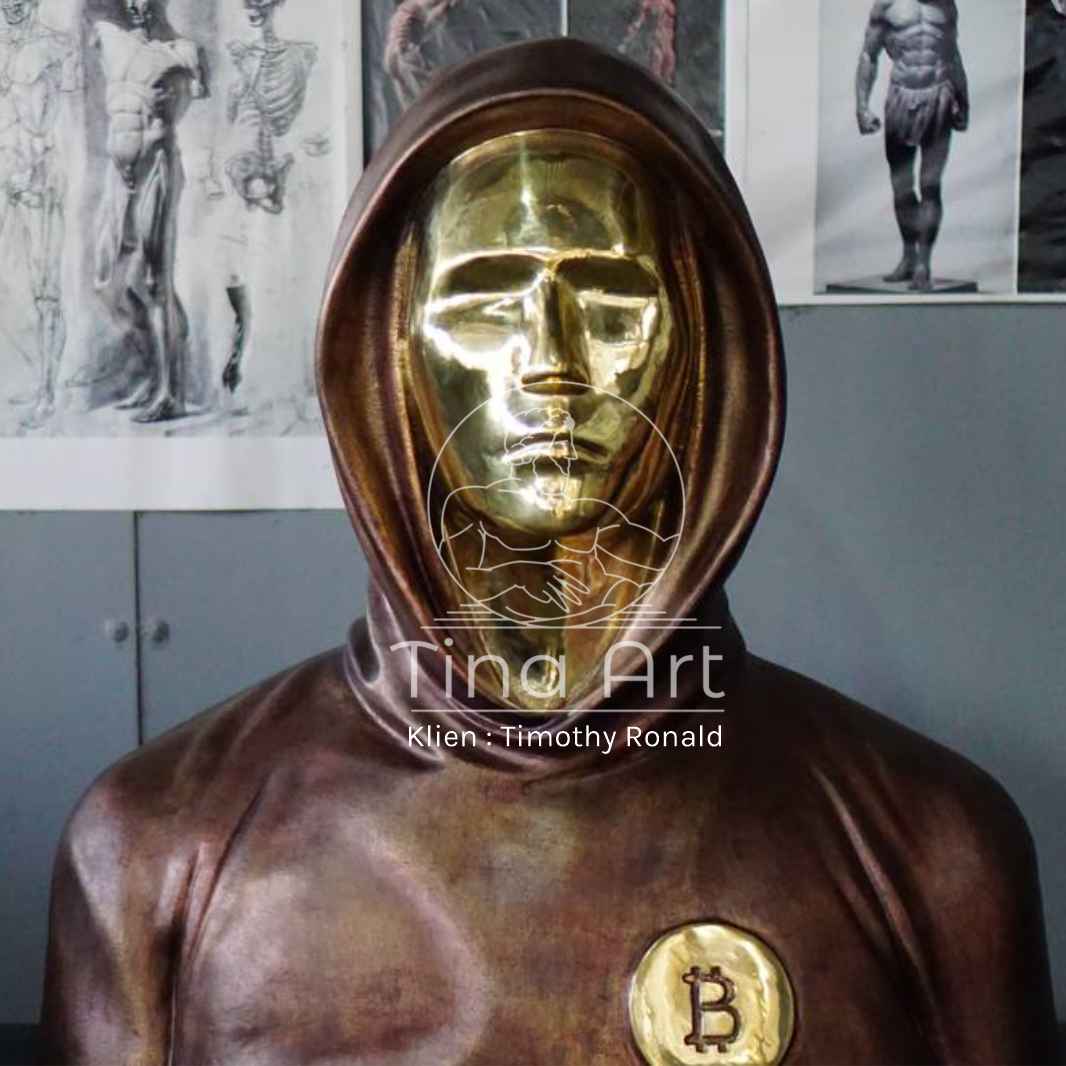 Patung Satoshi Nakamoto Pesanan Timothy Ronald - Tina Art