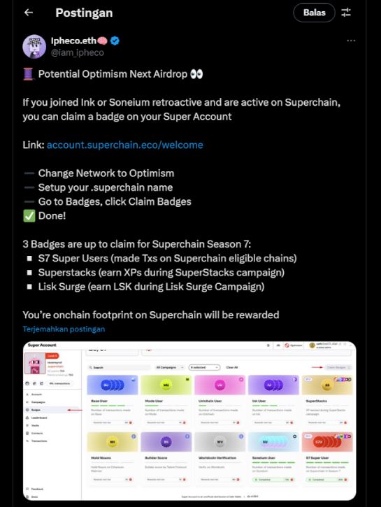 Retroactive Airdrop di X