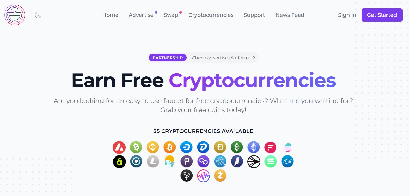 Tampilan Website Faucetcrypto.com