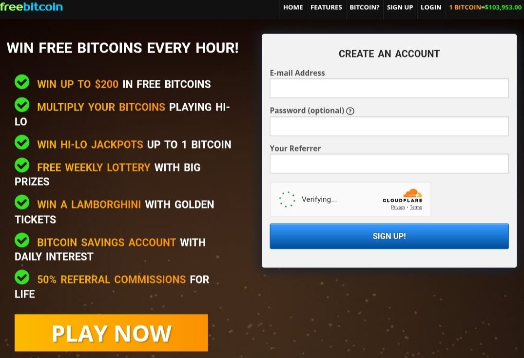 Website Faucet Crypto Legendaris - FreeBitco.in