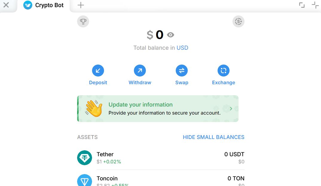 Dompet telegram Crypto Bot