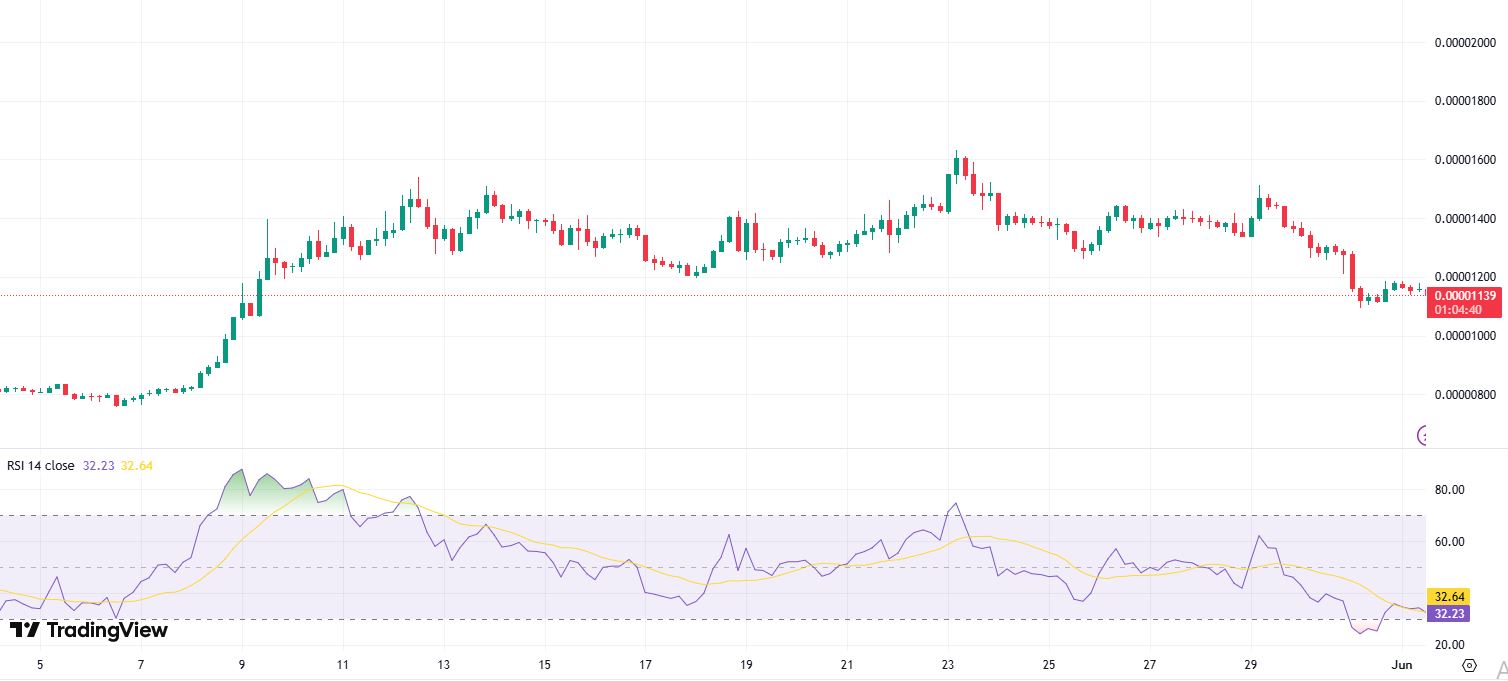 Grafik RSI Koin PEPE - TradingView