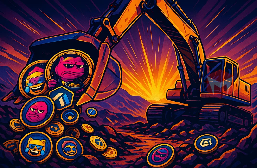 ilustrasi pertarungan meme coin terbaru dan altcoin masa kini 2025