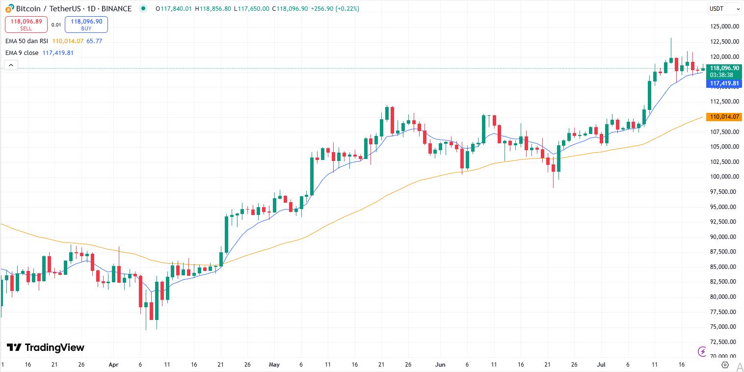 Grafik Perdagangan Bitcoin (BTC) - TradingView