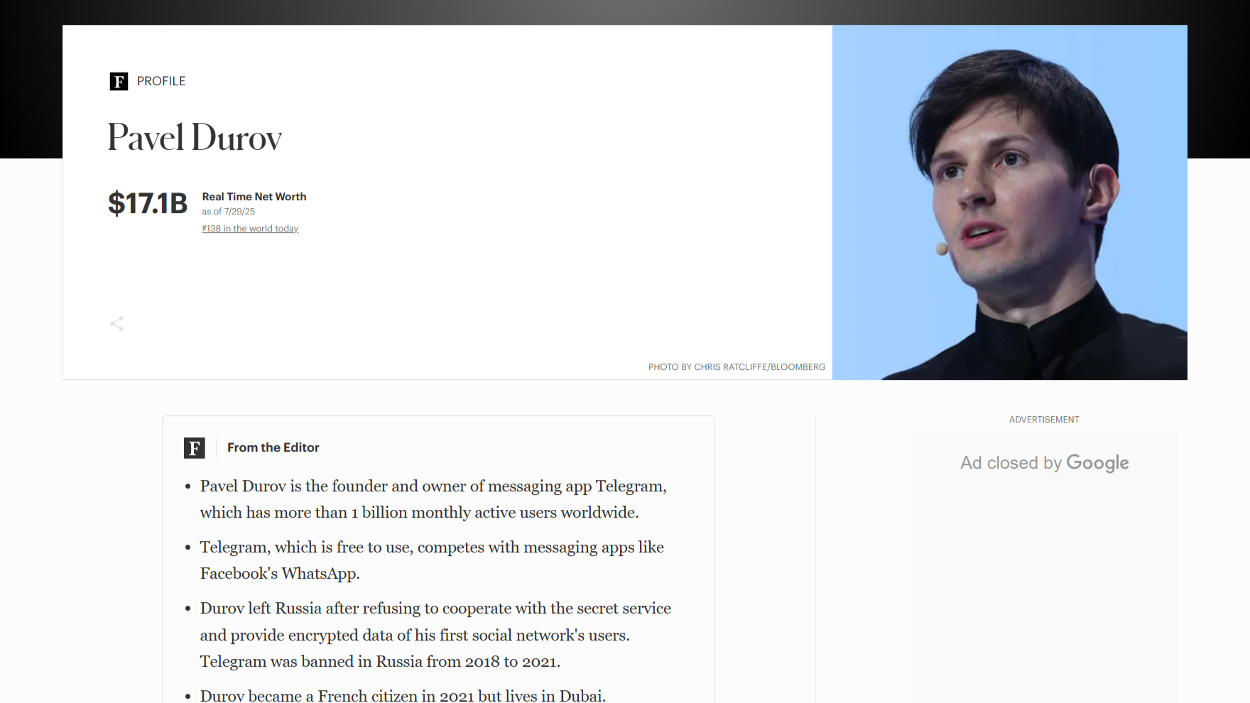 Kekayaan Pavel Durov