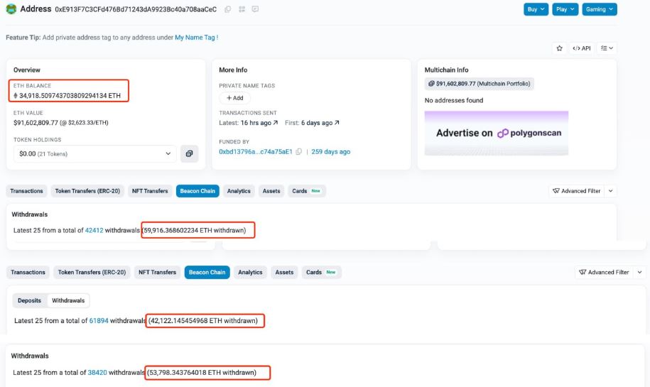 Pergerakan Whale ETH (Arthapala) - Lookonchain
