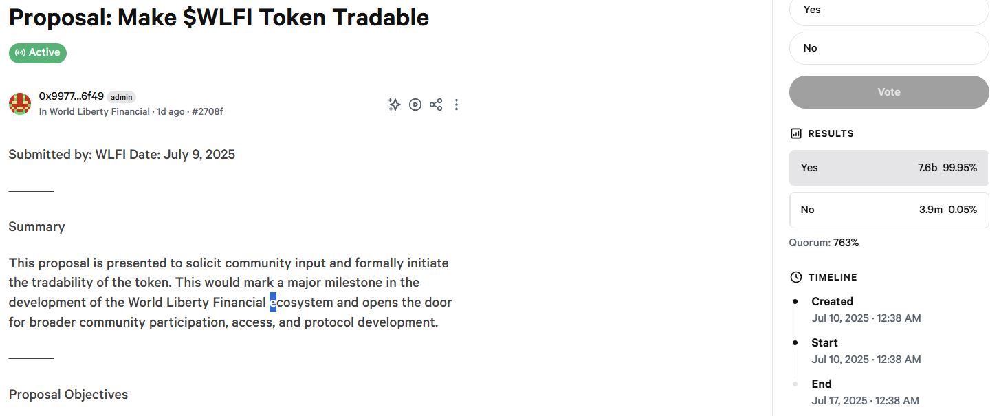 Proposal Perdagangan Token WLFI di Pasar