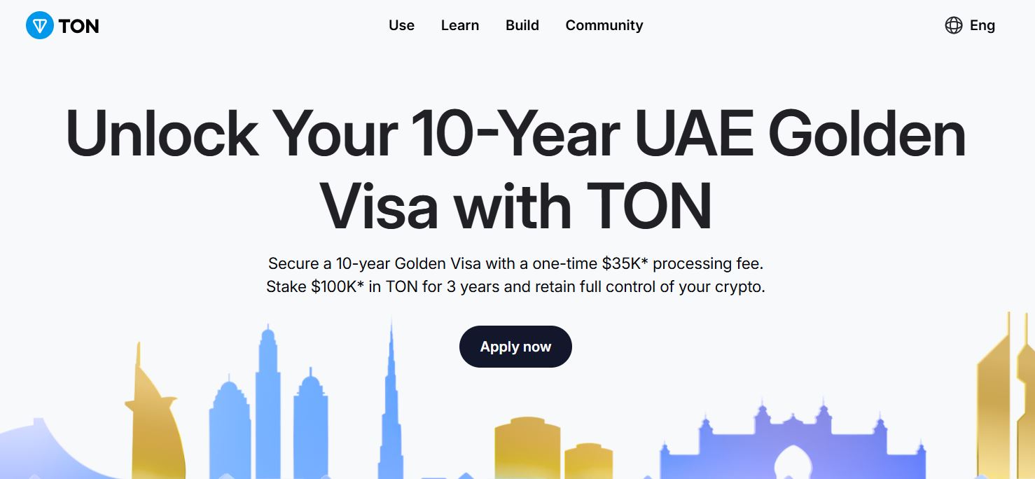 Tangkapan Layar Halaman Program Golden Visa UAE (7 Juli 2025) - TON