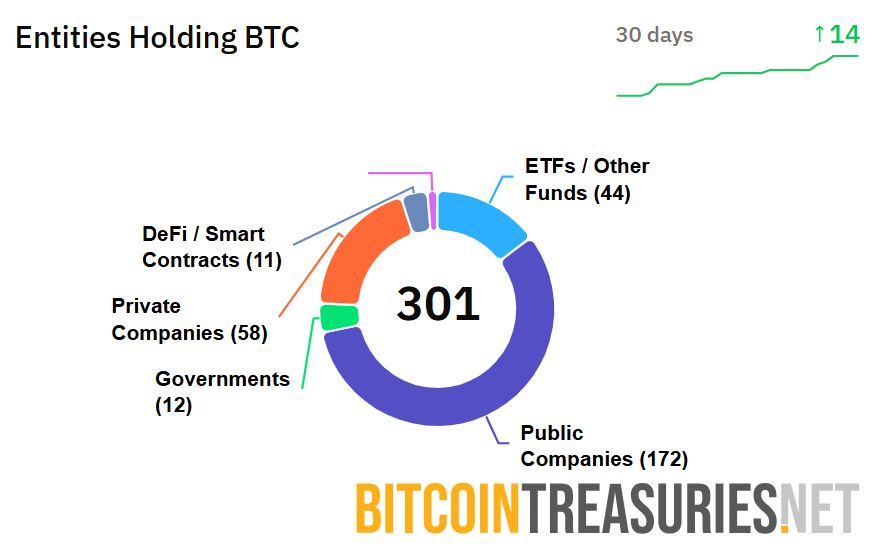 Entitas yang Memegang Bitcoin - Bitcointreasuries
