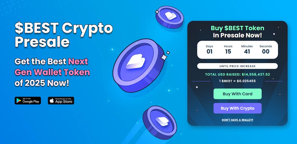 Laman presale token BEST yang mengusung produk dompet kripto dengan fitur yang melimpah.