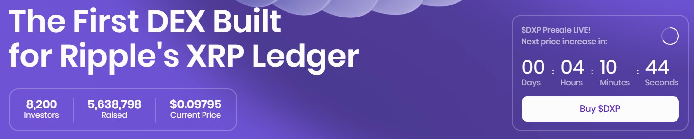 Tampilan laman presale token deXRP