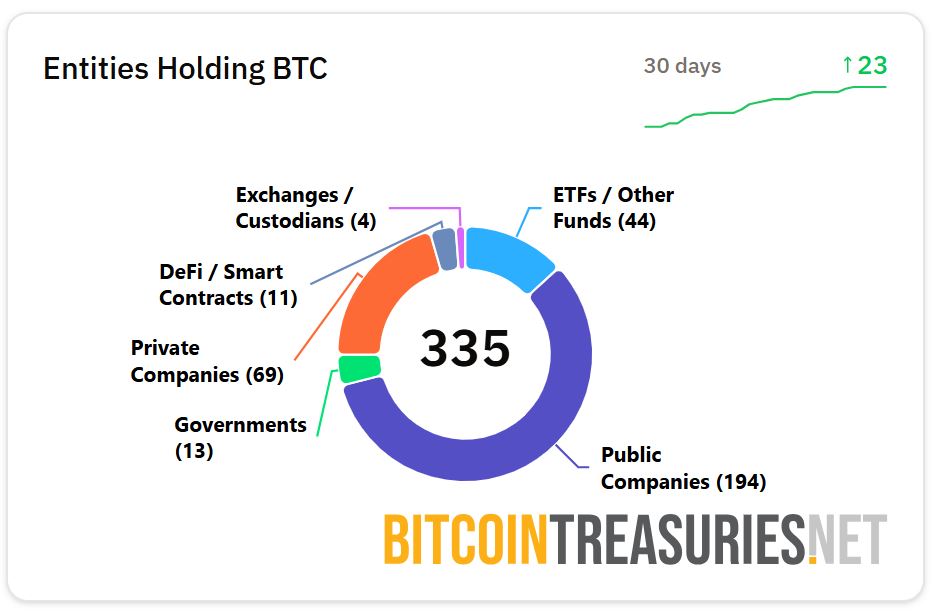 Entitas Pemegang Bitcoin - Bitcointreasuries