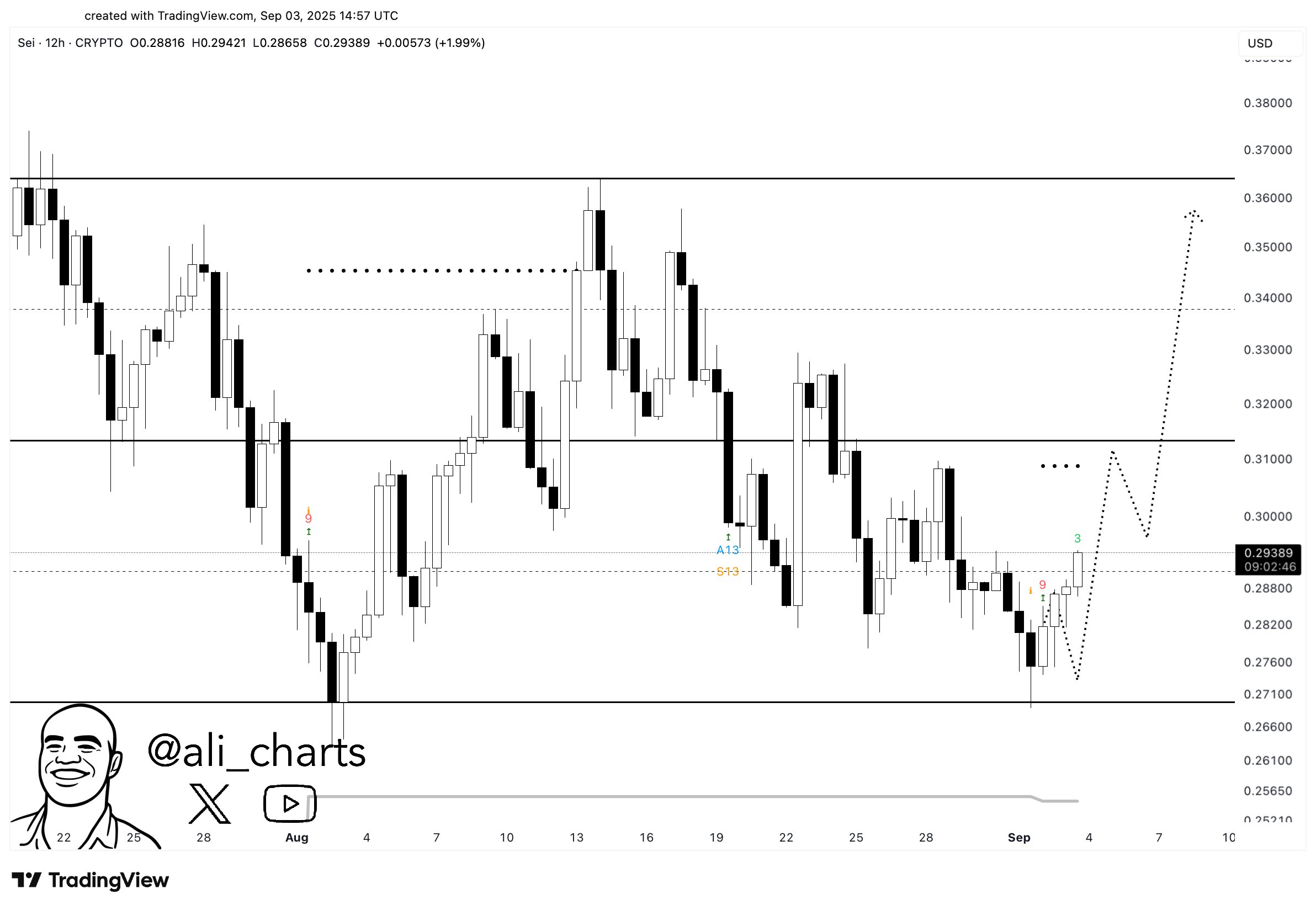 Target Kenaikan Harga Sei Network (SEI) - Ali Martinez