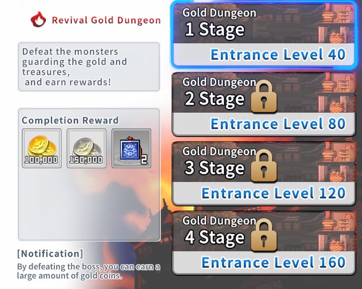 Revival Gold Dungeon
