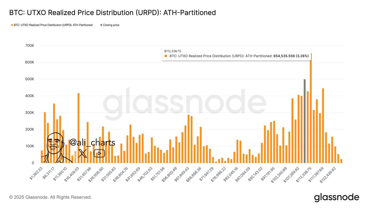 Bitcoin UTXO Realized Price Distribution - Ali Martinez