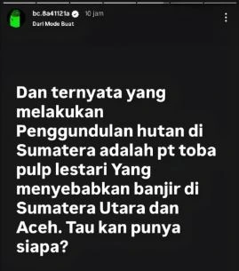 Story Instagram Yudo Sadewa yang Menuduh TPL