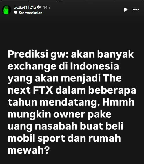 Story Instagram Yudo Sadewa