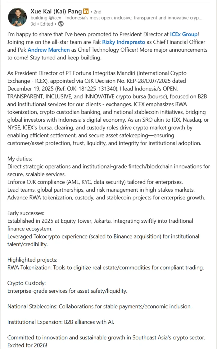 Pengumuman Bursa Kripto ICEX