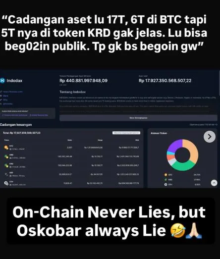 Postingan Instagram Skyholic888 Terkait PoR Indodax