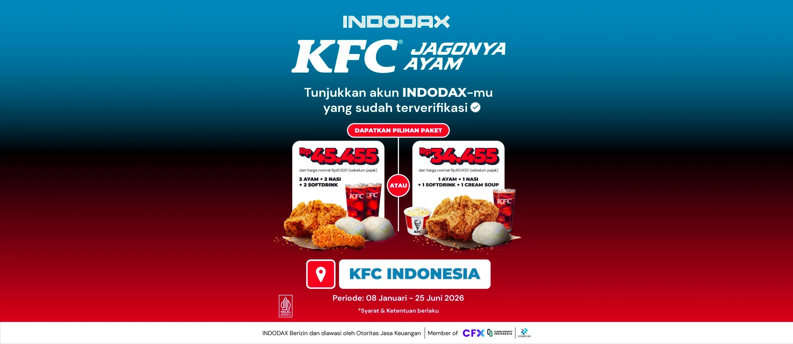 Promo Hemat dari KFC dan Indodax
