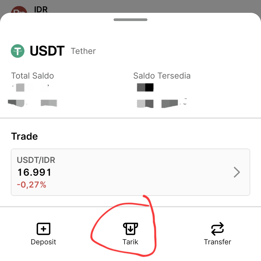 Langkah 2 Cara Transfer USDT
