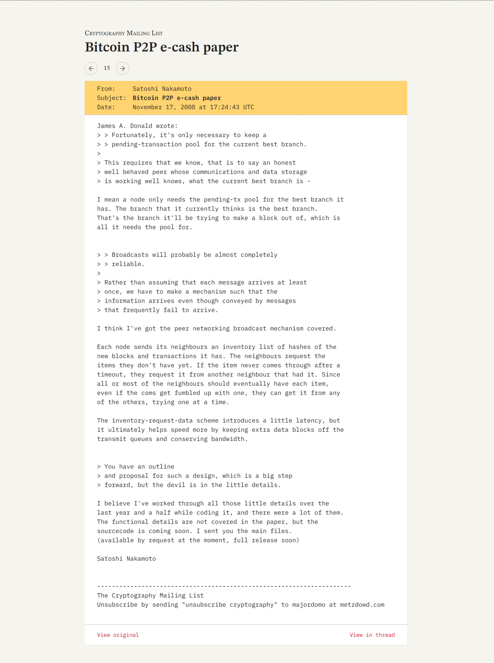 Satoshi Nakamoto Mengembangkan Bitcoin Sejak 2007