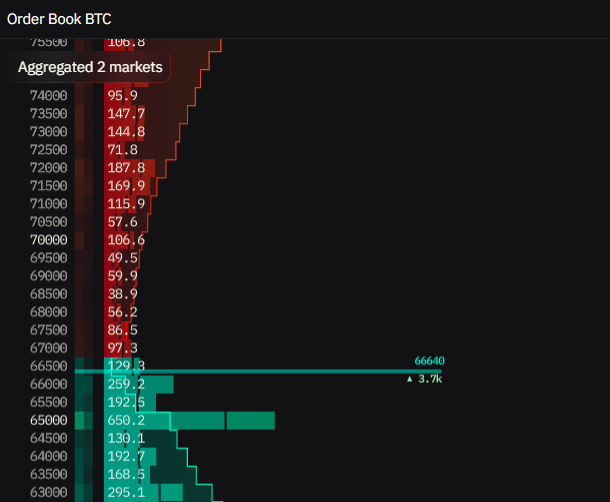 order book BTC 30 maret
