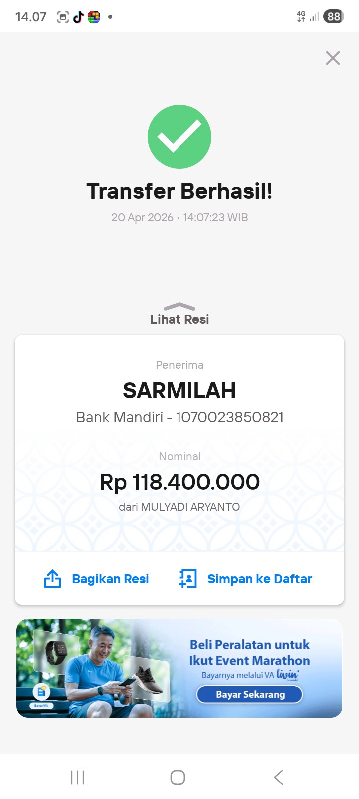 Dana yang Dikirim Korban ke Pelaku Love Scam