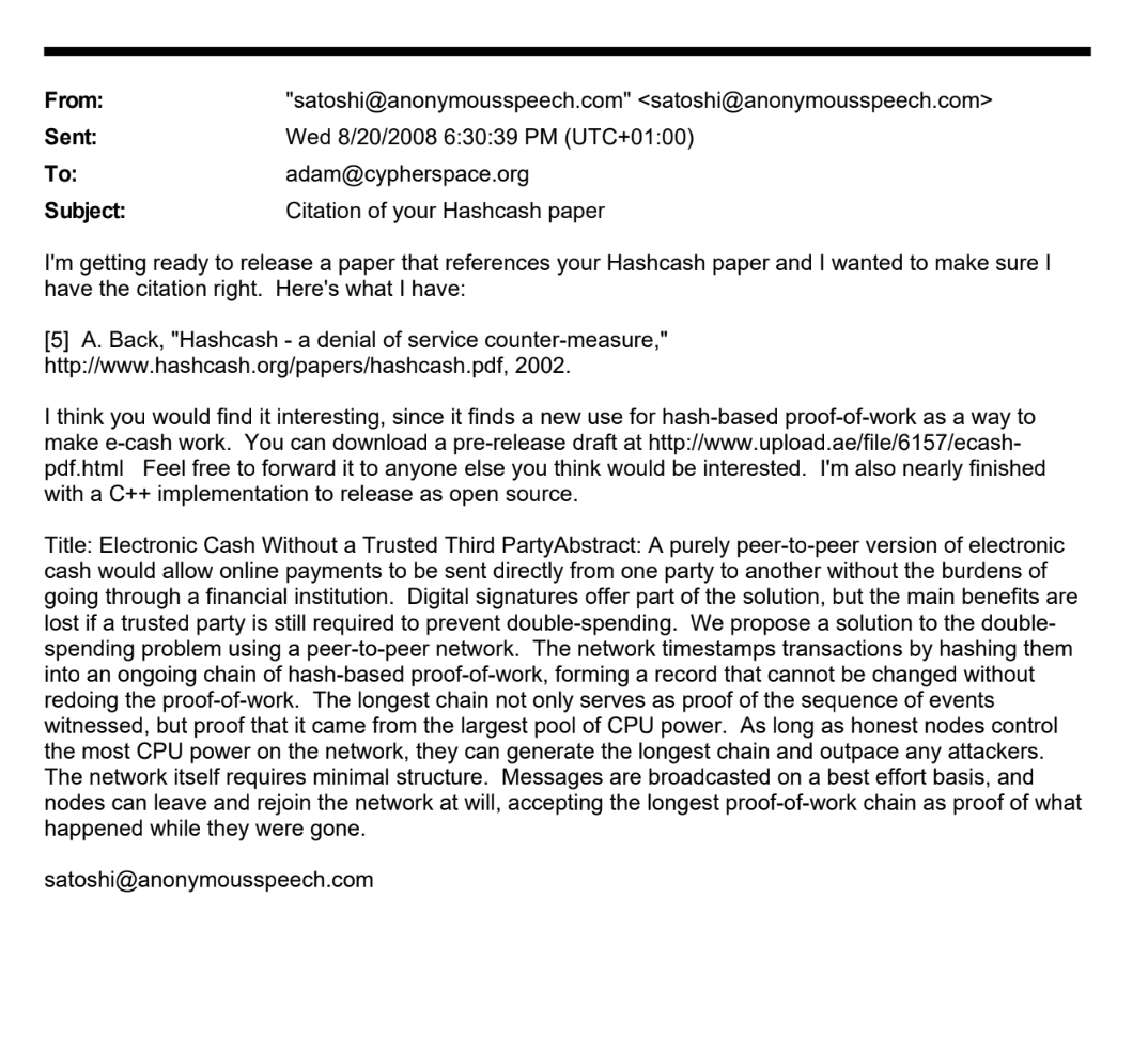 Email Satoshi ke Adam Back soal Hashcash - Bitcoinmagazine