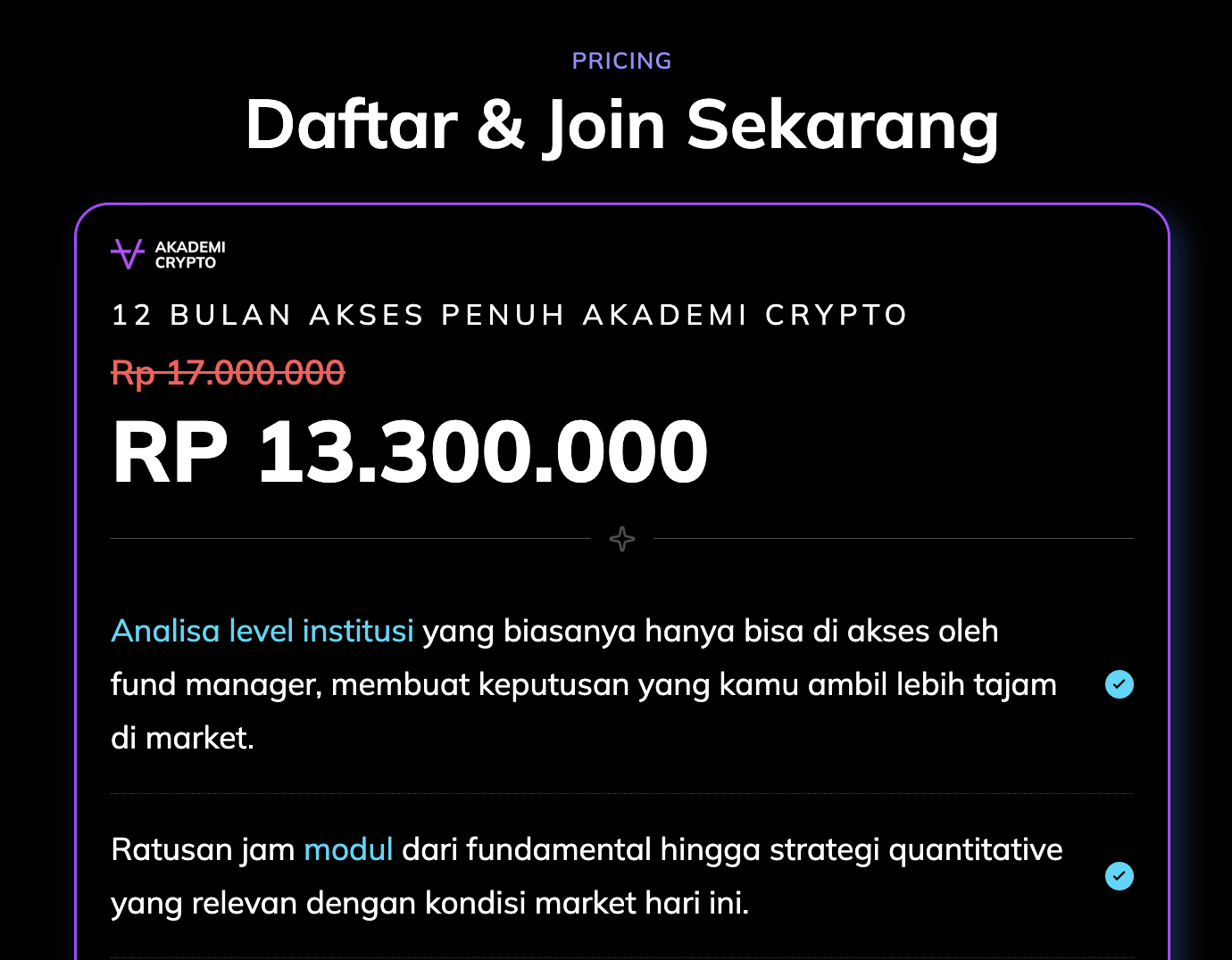 Harga Kelas Akademi Crypto Milik Timothy Ronald