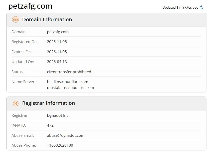 Informasi Domain Situs Palsu Indodax - Whois
