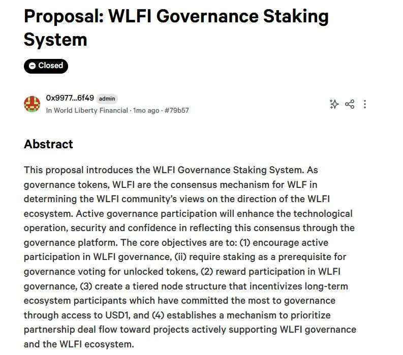Proposal Governance WLFI yang Dipermasalahkan Justin Sun