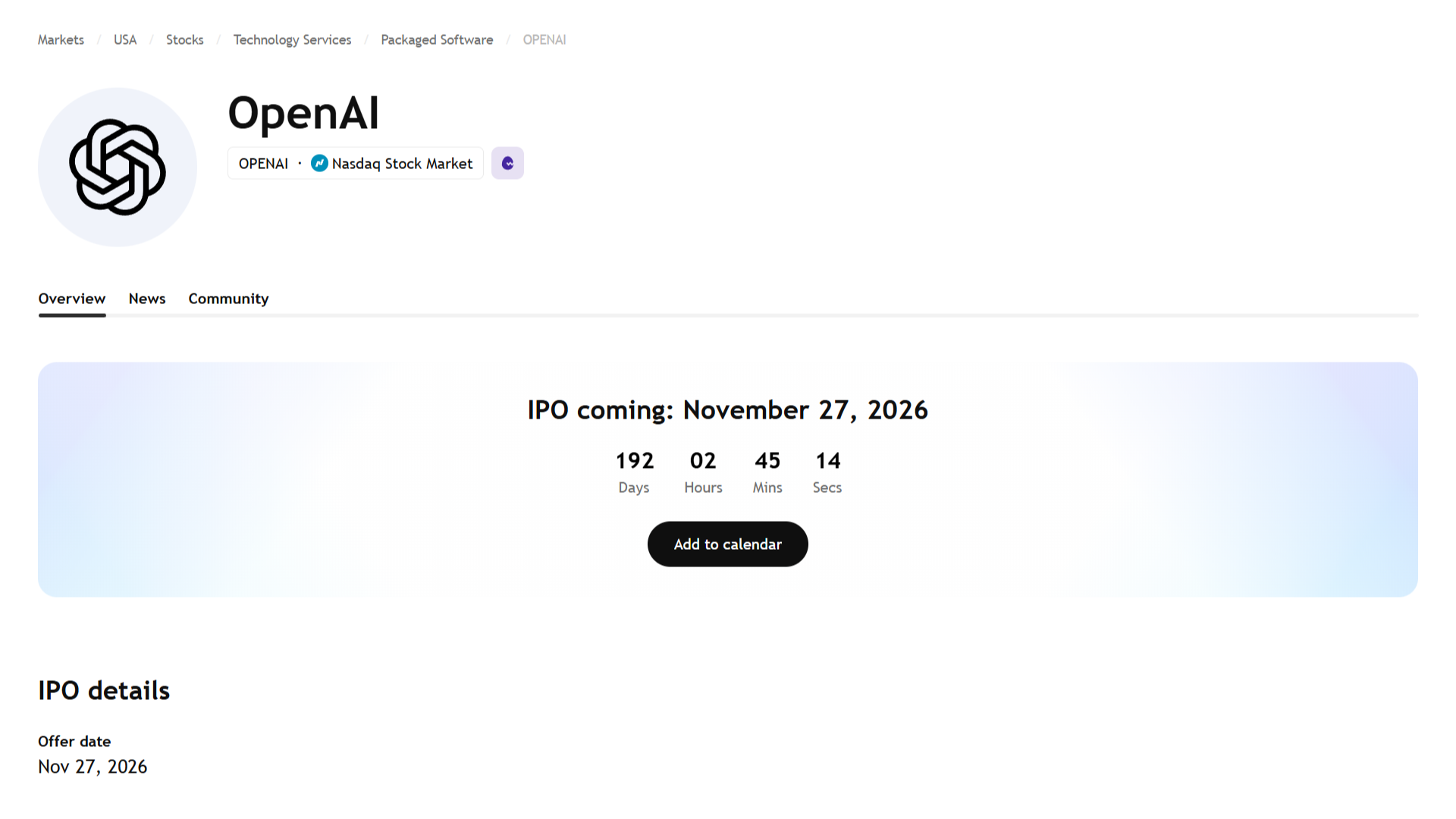 Countdown IPO OpenAI