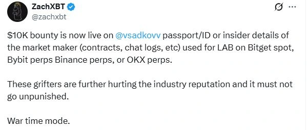 Tweet ZachXBT Terkait Program Bounty - X