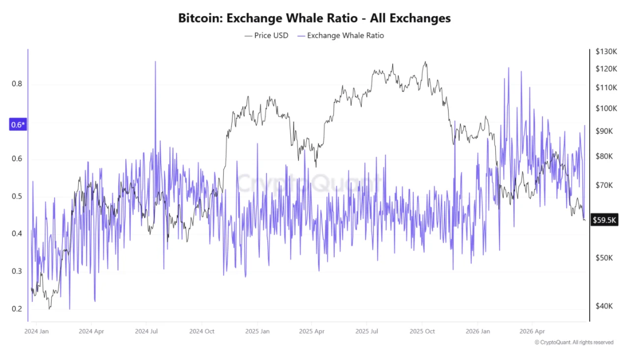 Bitcoin exchange whale ratio