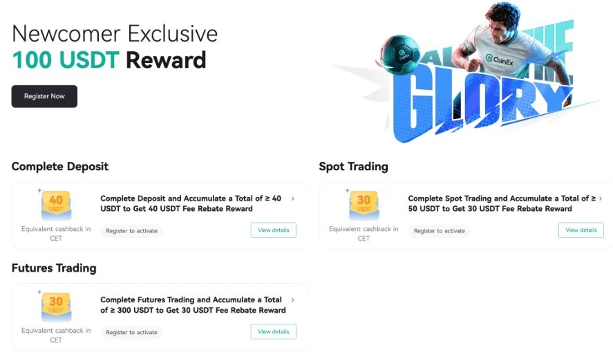 Bonus Pendatang Baru 100 USDT program coinex all in the glory piala dunia 2026
