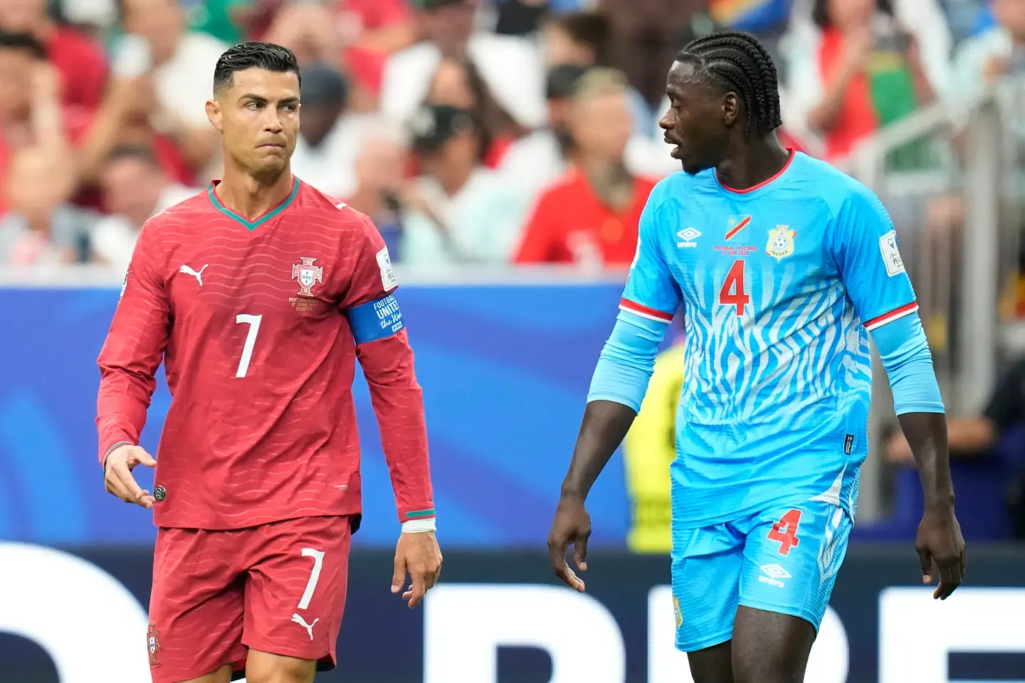 Cristiano Ronald Bersama Axel Tuanzebe di Laga Portugal vs DR Kongo Piala Dunia 2026 - AP
