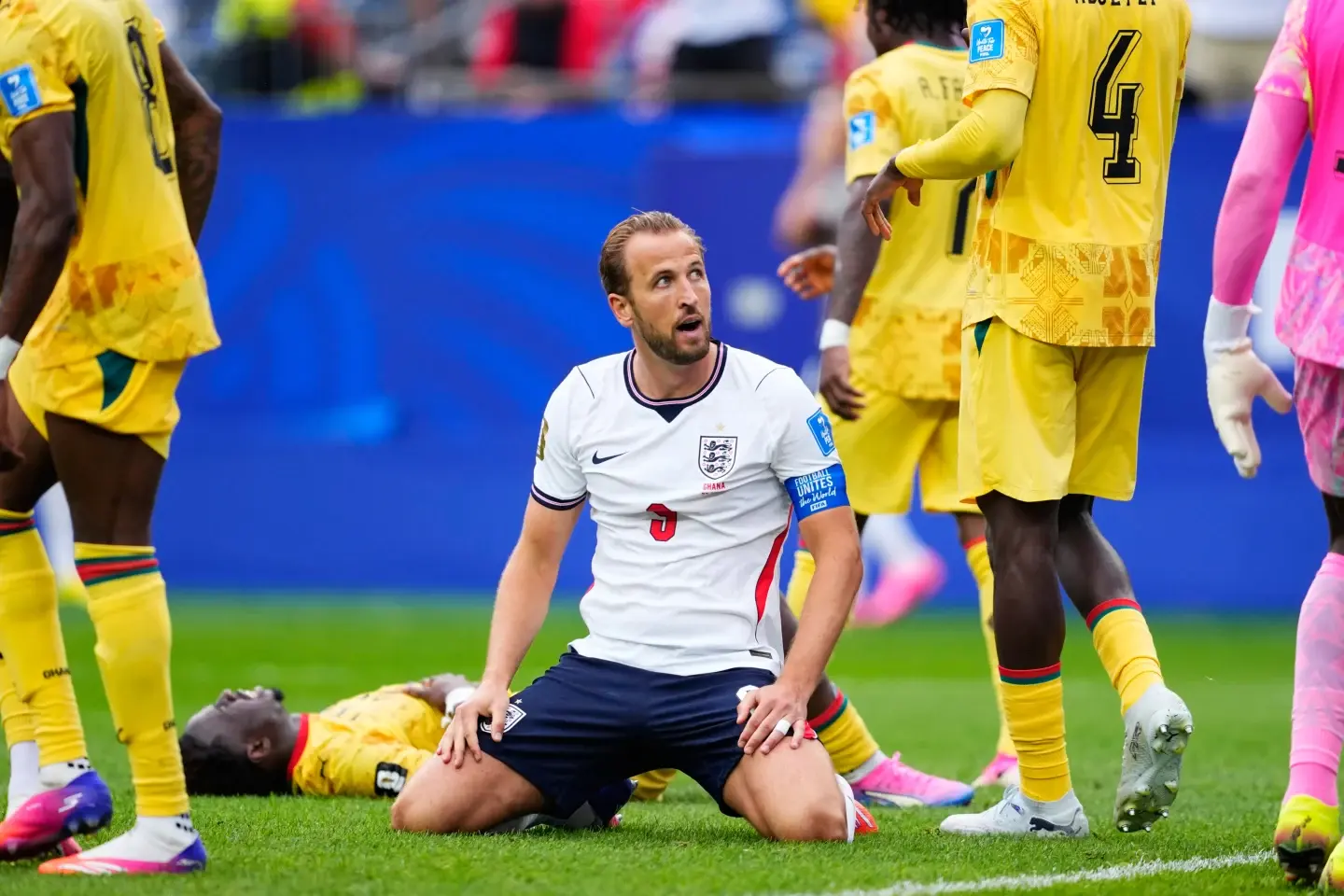 Harry Kane saat Gagal Mencetak Gol pada Laga Ghana vs Inggris pada Piala Dunia 2026 - AP