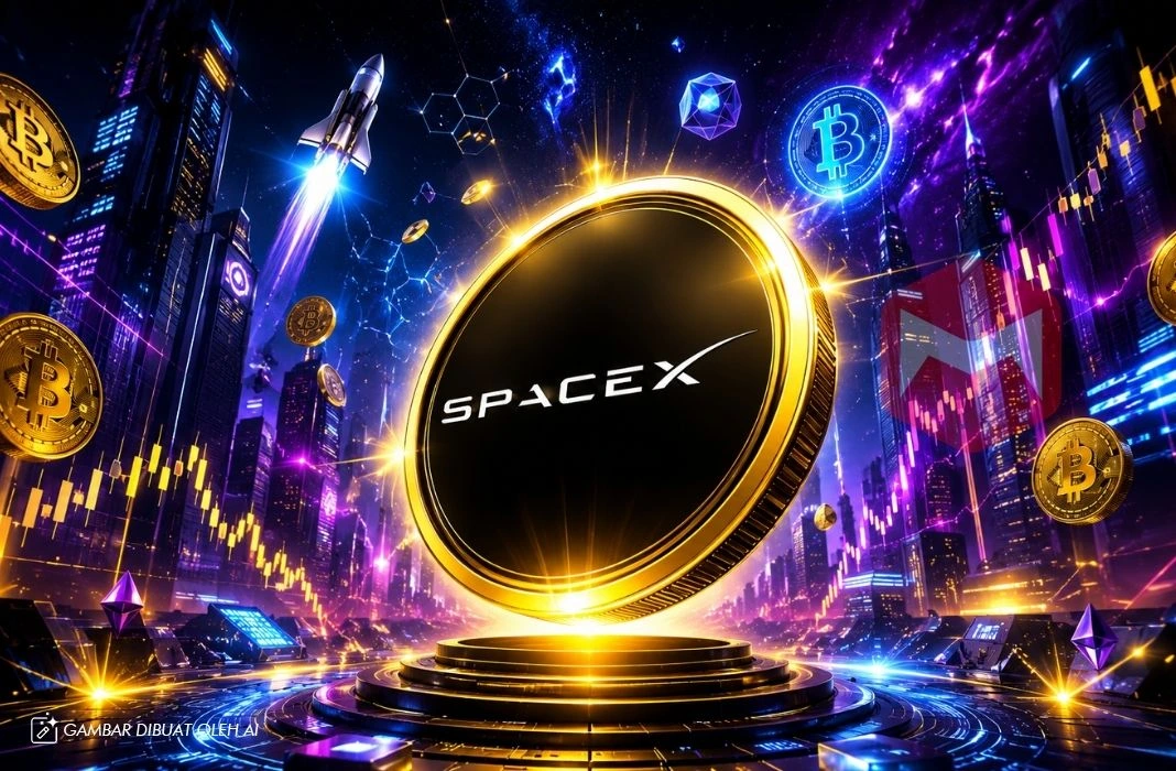 Tokenisasi saham SpaceX SPCX Elon musk diperebutkan oleh bursa kripto