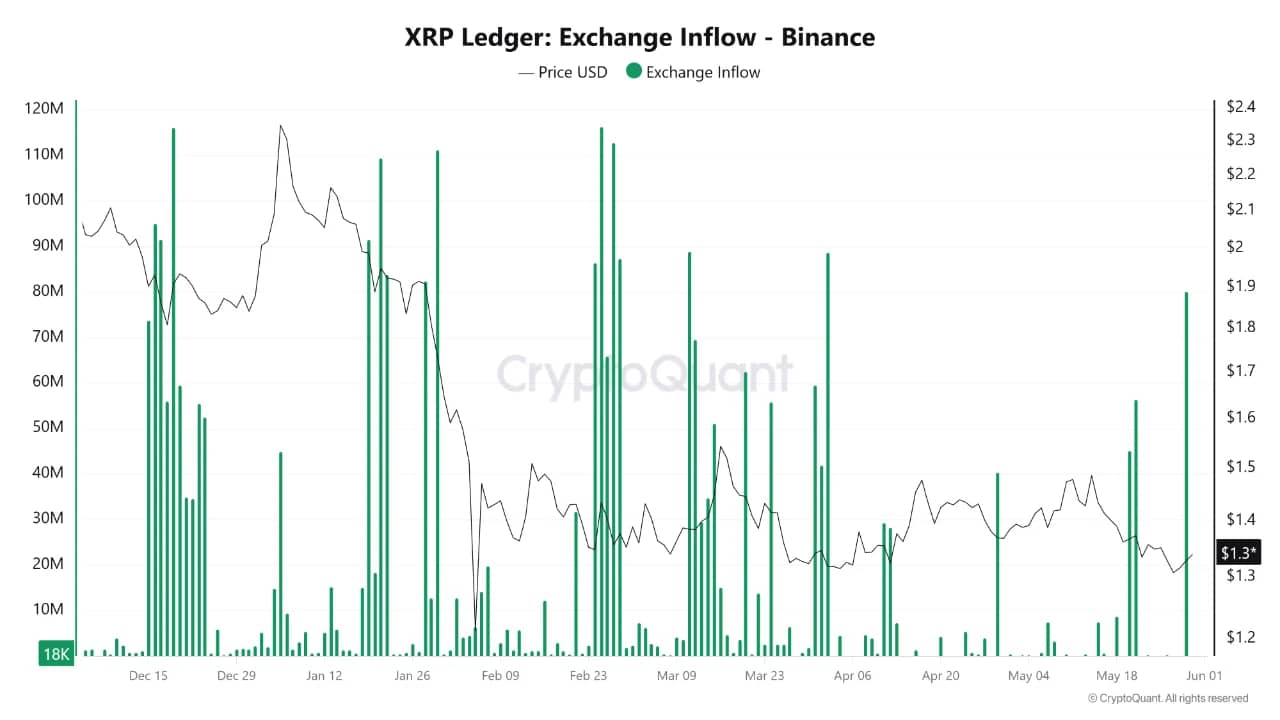 XRP Ledger inflow bursa 1 jun
