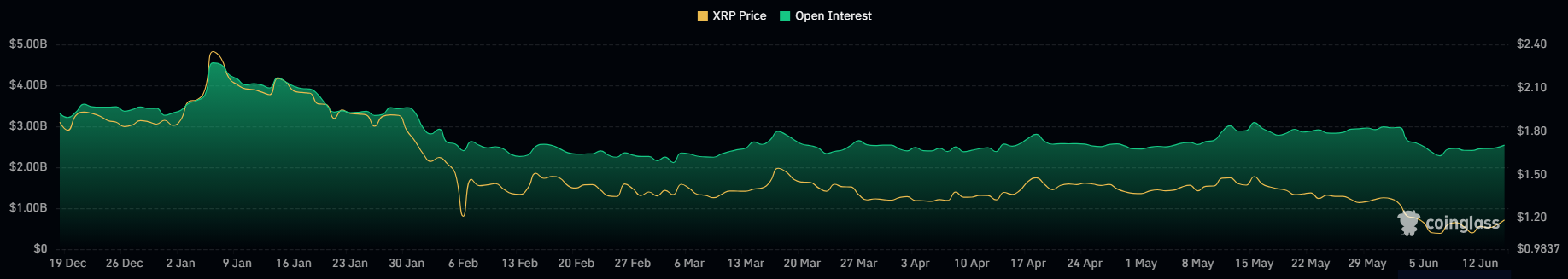XRP Open interest 16 jn