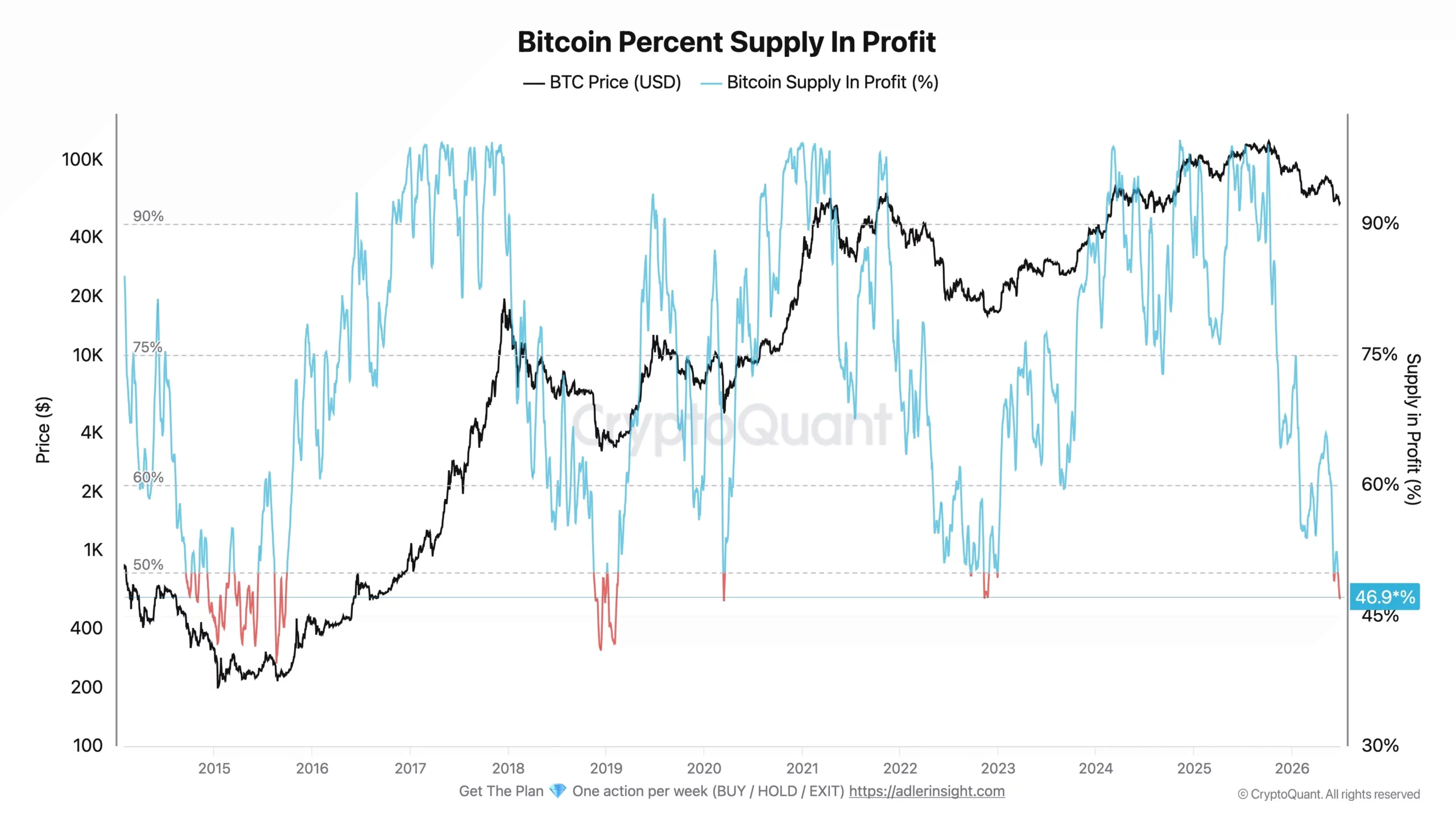 Bitcoin Percent Supply In Profit - Axel Adler Jr